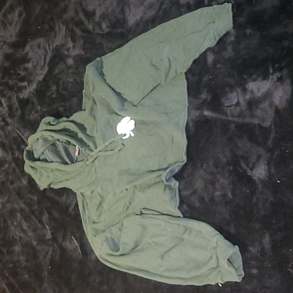 Green Cropped Hoodie
